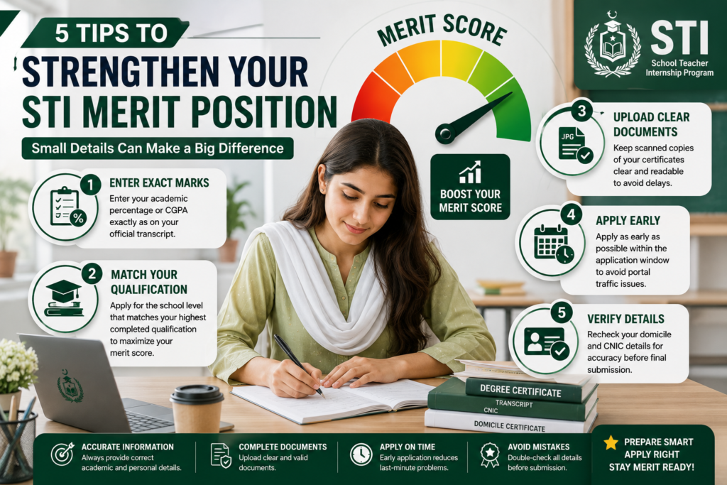 strengthen STI merit position for School Teacher Internship applicants