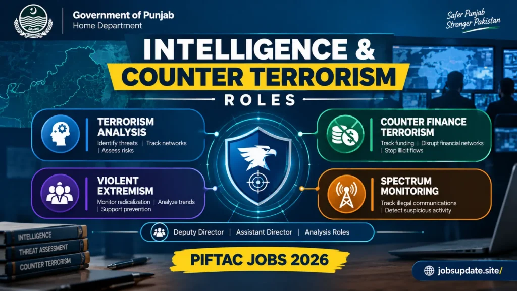 PIFTAC Jobs 2026 intelligence and counter terrorism roles in Punjab Home Department