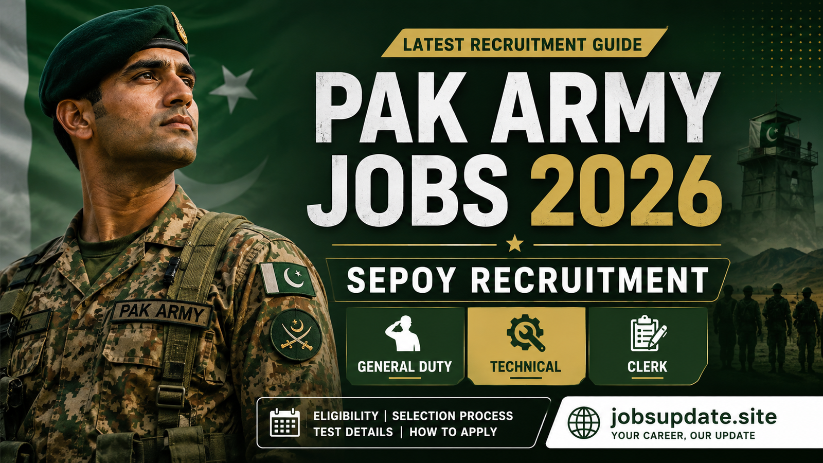 Pak Army Jobs 2026 Sepoy Recruitment (General Duty, Technical & Clerk)