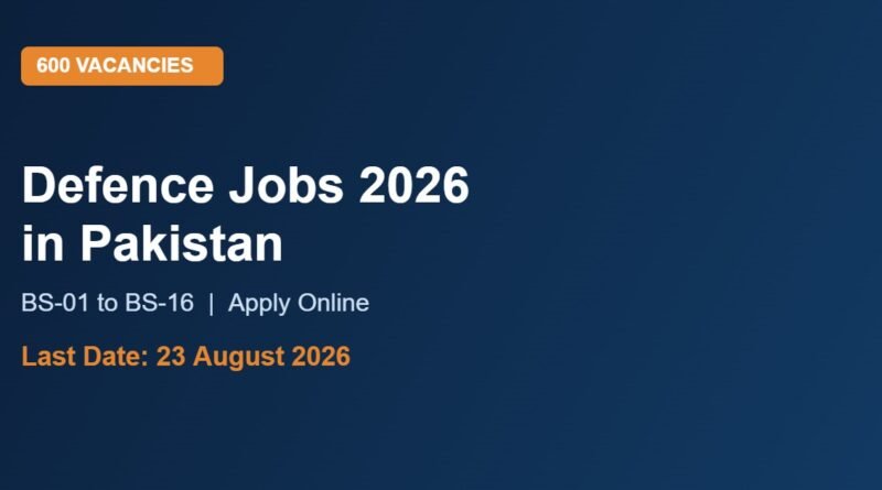 Defence Jobs 2026 in Pakistan featured banner - apply online before 23 August