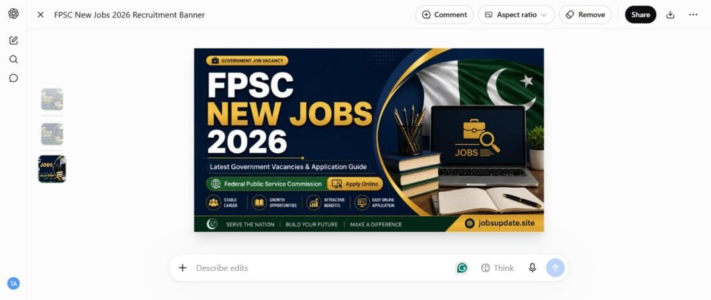 FPSC New Jobs 2026 banner - Federal Public Service Commission latest government vacancies