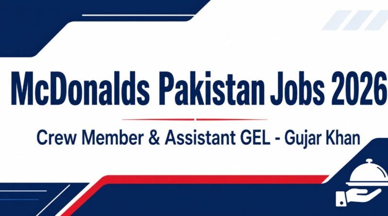 McDonalds Pakistan Jobs 2026 advertisement banner