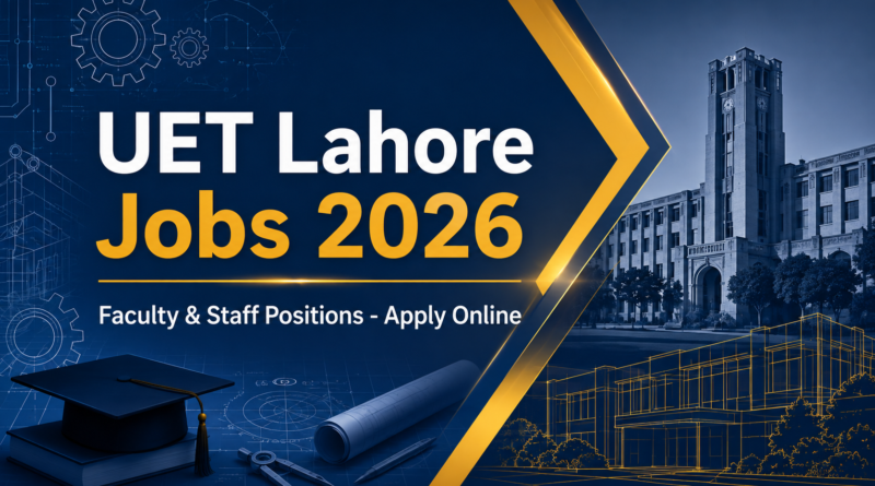 UET Lahore Jobs 2026 featured banner - Faculty and Staff positions apply online