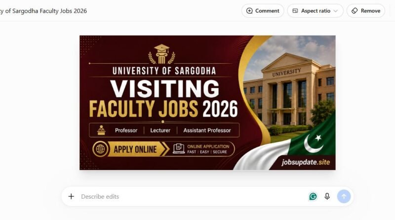 University of Sargodha visiting faculty jobs 2026 banner