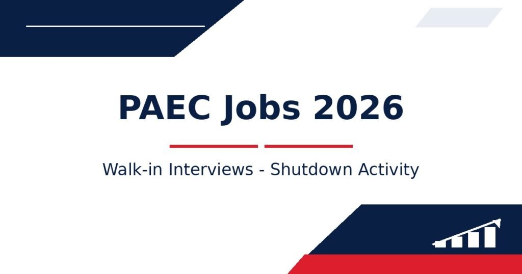 PAEC Jobs 2026 - Walk-in Interviews - Shutdown Activity