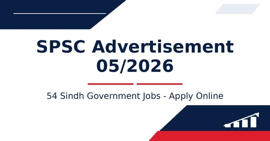 SPSC Advertisement 05/2026 - 54 Sindh Government Jobs - Apply Online